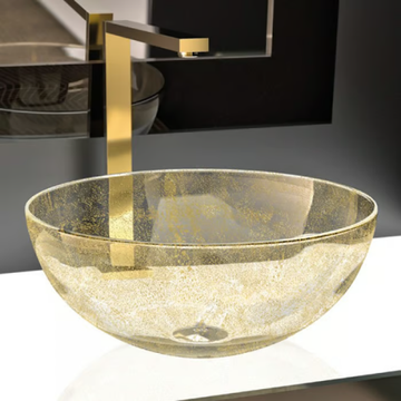 LAGUNA ORO - Countertop round Murano glass washbasin by Glass Design - view 3